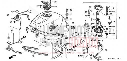 RESERVOIR A CARBURANT (X/Y/1/2/3/4) CBR1100XX3 de 2003